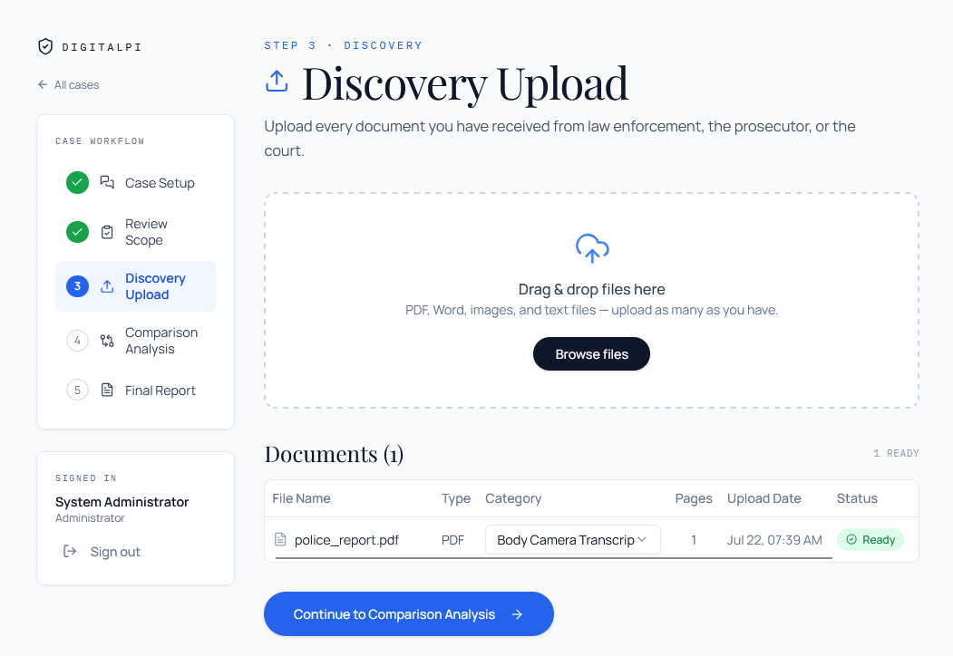Step 3 — Upload the documents